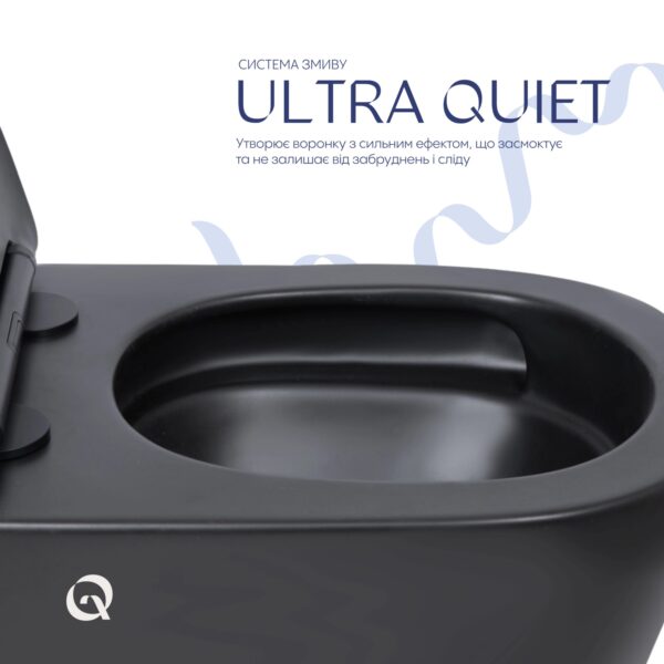 Унітаз підвісний Qtap Scorpio Ultra Quiet безобідковий з сидінням Soft-close MATT BLACK QT14332380AMB Унітаз підвісний Qtap Scorpio Ultra Quiet безобідковий з сидінням Soft-close MATT BLACK QT14332380AMB