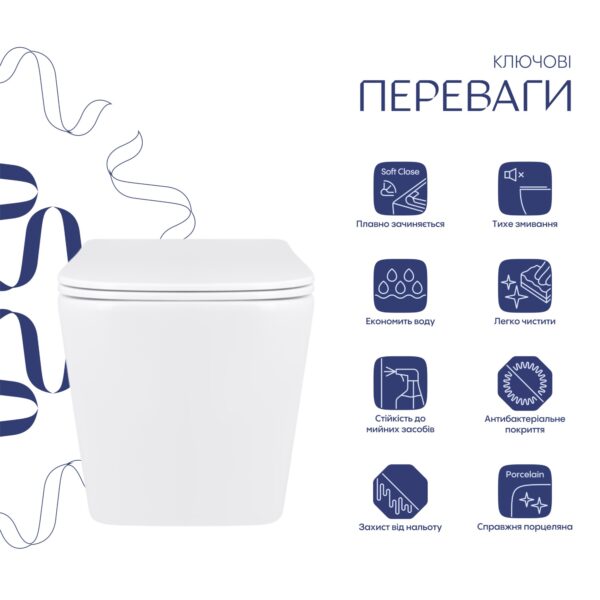 Унітаз підвісний Qtap Tern Ultra Quiet безобідковий з сидінням Soft-close WHITE QT17332303AW Унітаз підвісний Qtap Tern Ultra Quiet безобідковий з сидінням Soft-close WHITE QT17332303AW