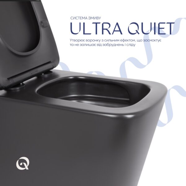 Унітаз підвісний Qtap Tern New Ultra Quiet безобідковий з сидінням Soft-close MATT BLACK QT17332303ASMB Унітаз підвісний Qtap Tern New Ultra Quiet безобідковий з сидінням Soft-close MATT BLACK QT17332303ASMB