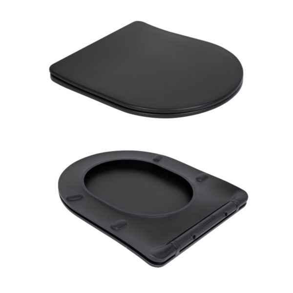 Унітаз підвісний Qtap Robin New Ultra Quiet безобідковий з сидінням Soft-close MATT BLACK QT13332381АSMB Унітаз підвісний Qtap Robin New Ultra Quiet безобідковий з сидінням Soft-close MATT BLACK QT13332381АSMB