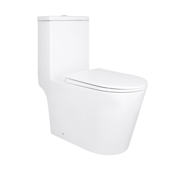 Унітаз-моноблок підлоговий Qtap Kolibri Ultra Quiet безобідковий з сидінням Soft-close WHITE QT10226380W Унітаз-моноблок підлоговий Qtap Kolibri Ultra Quiet безобідковий з сидінням Soft-close WHITE QT10226380W