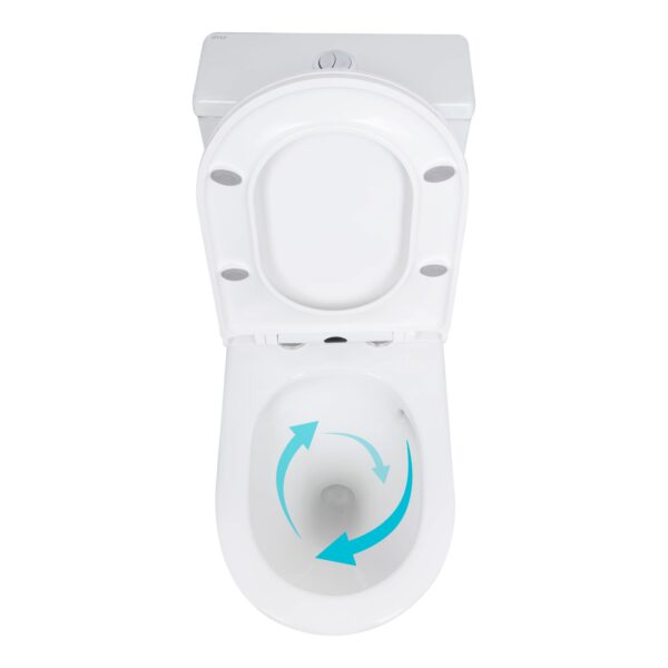 Унітаз-моноблок підлоговий Qtap Kolibri Ultra Quiet безобідковий з сидінням Soft-close WHITE QT10226380W Унітаз-моноблок підлоговий Qtap Kolibri Ultra Quiet безобідковий з сидінням Soft-close WHITE QT10226380W