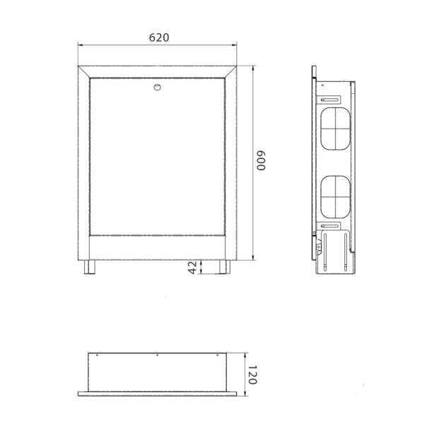 Thermo Alliance Шафа колекторна внутрішня №2 620х600x120 (0,7 мм) Білий глянець Thermo Alliance Шафа колекторна внутрішня №2 620х600x120 (0,7 мм) Білий глянець