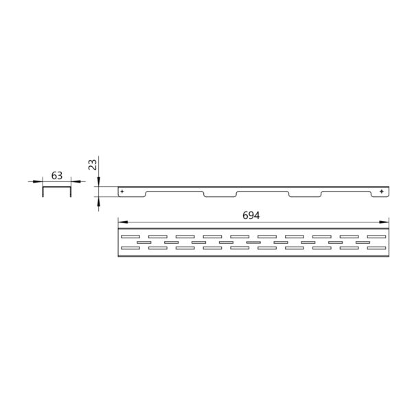 Решітка для лінійного трапу Qtap Grate FD700 (NKS)