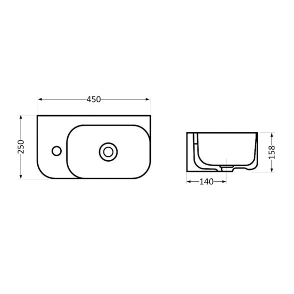 Раковина Qtap Tern 450х250х158 White QT1711H02LW Раковина Qtap Tern 450х250х158 White QT1711H02LW