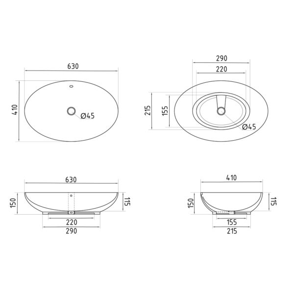 Раковина-чаша Qtap Dove 635x420x150 White QT06118168W Раковина-чаша Qtap Dove 635x420x150 White QT06118168W