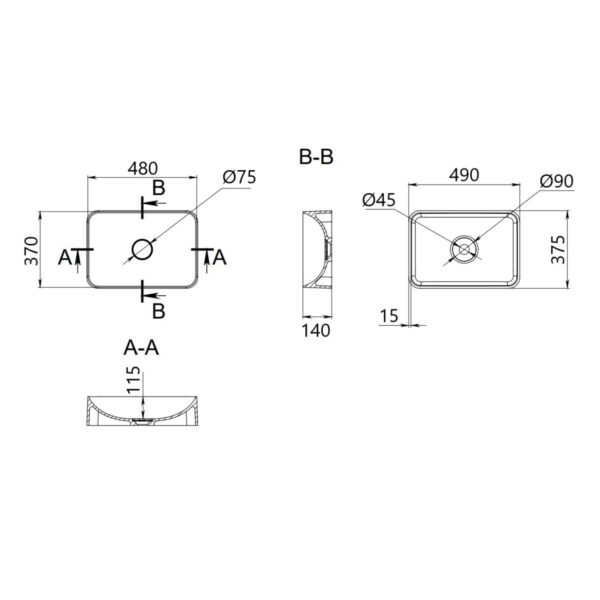 Раковина-чаша Qtap Tern 480х370х135 White QT17116069W Раковина-чаша Qtap Tern 480х370х135 White QT17116069W