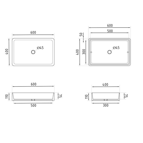 Раковина-чаша Qtap Tern 600x400x110 White QT171180841W Раковина-чаша Qtap Tern 600x400x110 White QT171180841W