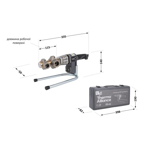 Паяльник для пластикових труб Thermo Alliance STD-102 Ø20-32 (автоматичний 700W) Паяльник для пластикових труб Thermo Alliance STD-102 Ø20-32 (автоматичний 700W)