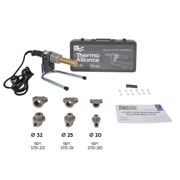 Паяльник для пластикових труб Thermo Alliance STD-102 Ø20-32 (автоматичний 700W) Паяльник для пластикових труб Thermo Alliance STD-102 Ø20-32 (автоматичний 700W)