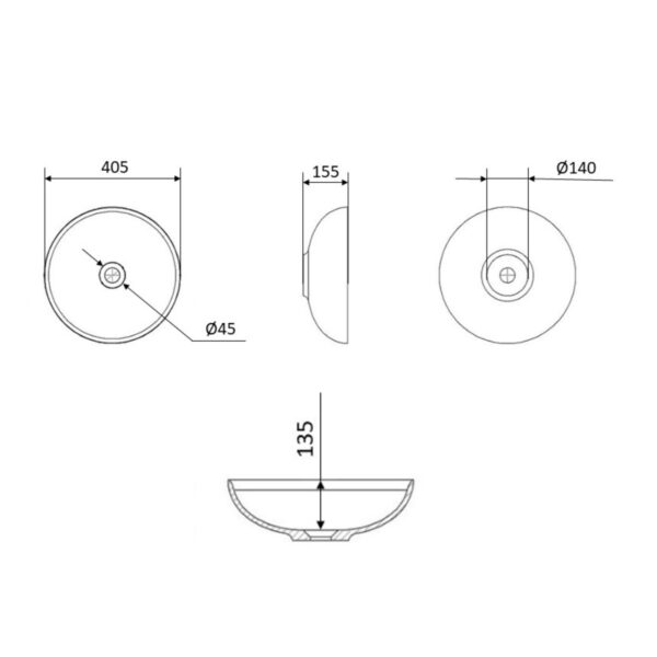 Раковина-чаша Qtap Owl 400х400х155 White QT1911K53WN Раковина-чаша Qtap Owl 400х400х155 White QT1911K53WN