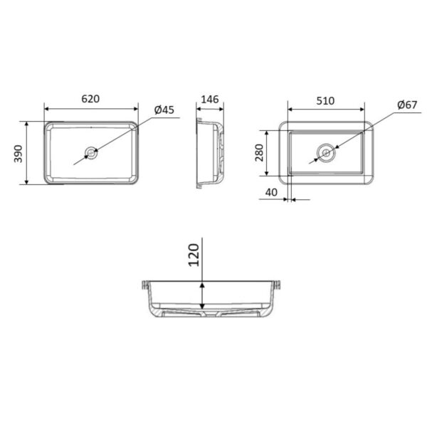 Раковина Qtap Scorpio 615х390х150 White QT1411K491WN Раковина Qtap Scorpio 615х390х150 White QT1411K491WN