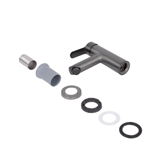 Змішувач для раковини Brinex Pure 001F низький Gunmetal Black BRIPUR001FGRP Змішувач для раковини Brinex Pure 001F низький Gunmetal Black BRIPUR001FGRP