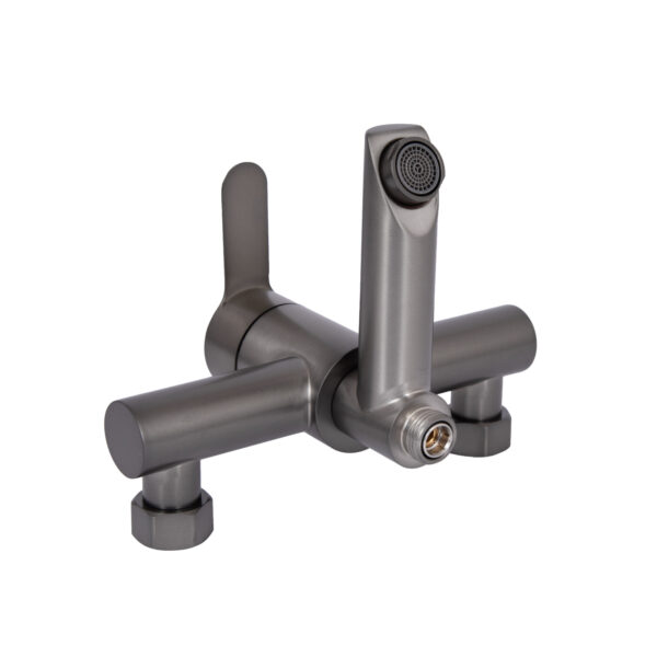 Змішувач для ванни Brinex Pure 006 з поворотним виливом (з душовим гарнітуром) Gunmetal Black BRIPUR006GRP Змішувач для ванни Brinex Pure 006 з поворотним виливом (з душовим гарнітуром) Gunmetal Black BRIPUR006GRP
