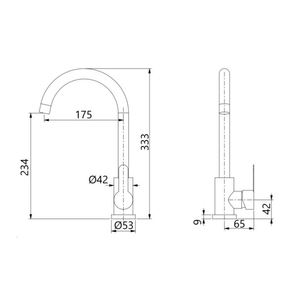 Змішувач для кухні U-образний Brinex Pure 015F U-образний Graphite BRIPUR015FGRP Змішувач для кухні U-образний Brinex Pure 015F U-образний Graphite BRIPUR015FGRP