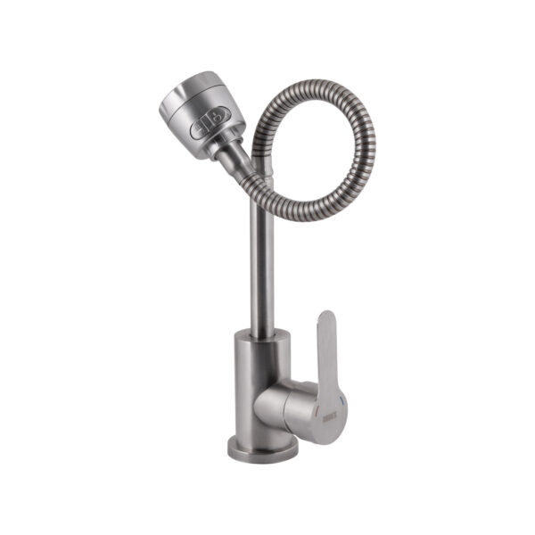 Змішувач для кухні Brinex Pure 015F41 з гнучким виливом   Nickel BRIPUR015F41NKL