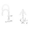 Змішувач для кухні Brinex Pure 015F3 з гнучким виливом   Graphite/Grey BRIPUR015F3GRG