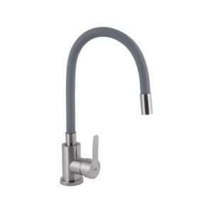Змішувач для кухні Brinex Pure 015F3 з гнучким виливом Nickel/Grey BRIPUR015F3NKG Змішувач для кухні Brinex Pure 015F3 з гнучким виливом Nickel/Grey BRIPUR015F3NKG