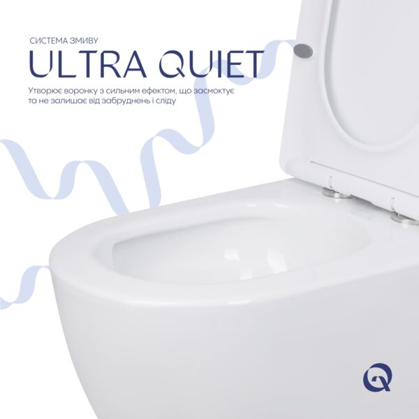 Унитаз напольный Qtap Jay Ultra Quiet с сиденьем Soft-close 640x360x835 мм QT07222175TW White Унітаз підлоговий Qtap Jay Ultra Quiet з сидінням Soft-close 640x360x835 мм QT07222175TW White