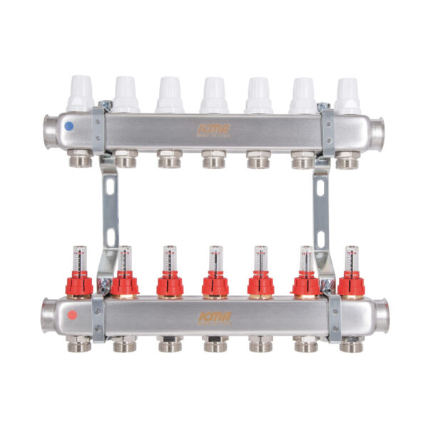 Колектор з витратомірами (нерж.) 1" х7 Icma № К073