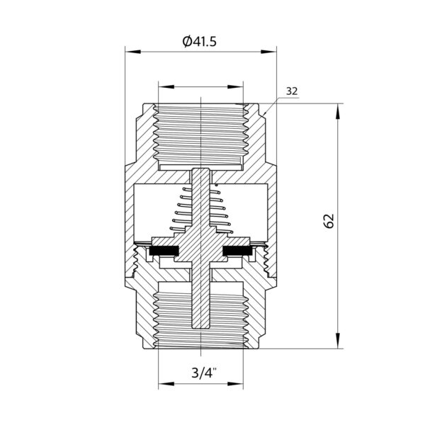 Зворотний клапан Thermo Alliance Forte 3/4"ВВ нікель із латунним штоком TAF240W20 Зворотний клапан Thermo Alliance Forte 3/4"ВВ нікель із латунним штоком TAF240W20