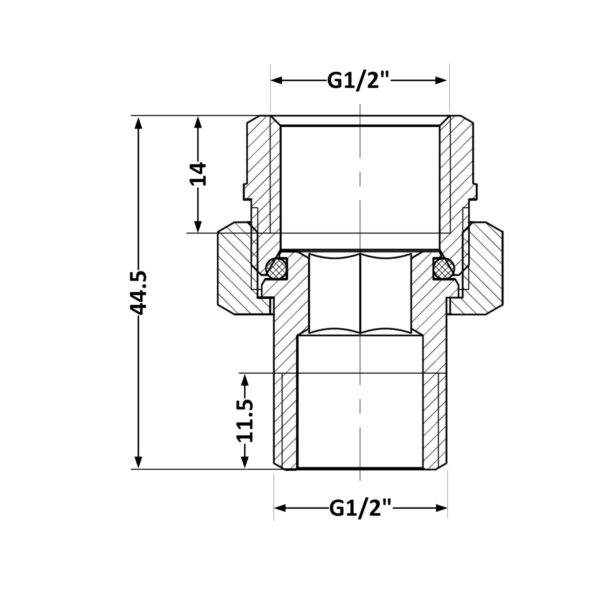 Згон-американка Thermo Alliance Standart 1/2"ВЗ никель, прямой TAS190W15 Згін-американка Thermo Alliance Standart 1/2"ВЗ нікель, прямий TAS190W15