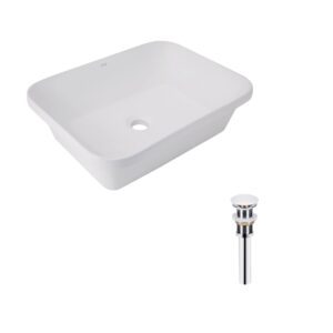 Комплект Qtap Scorpio: Раковина врізна прямокутна 510х390х145 мм White + Донний клапан PU02 Комплект Qtap Scorpio: Раковина врізна прямокутна 510х390х145 мм White + Донний клапан PU02