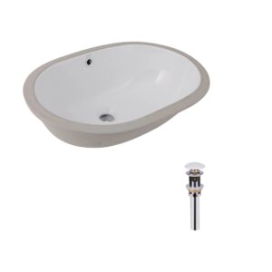 Комплект Qtap Stork: Раковина врізна овальна 570x390x210 мм White + Донний клапан PU02O Комплект Qtap Stork: Раковина врізна овальна 570x390x210 мм White + Донний клапан PU02O