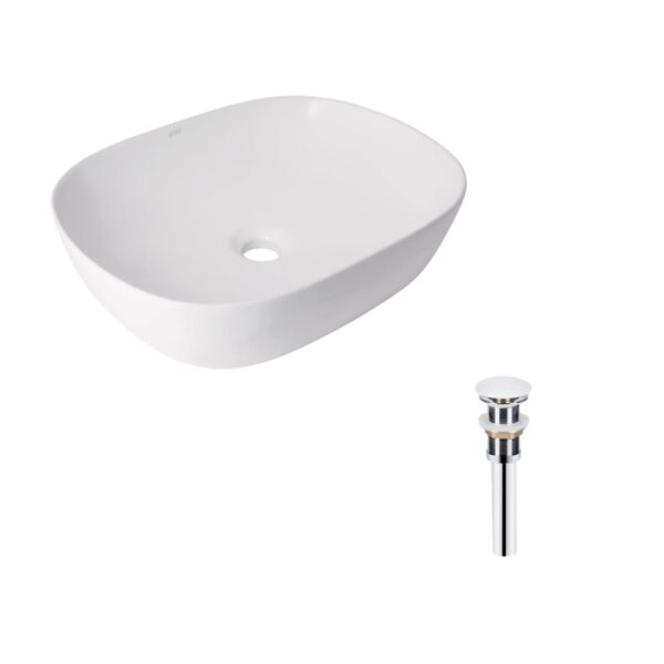 Комплект Qtap Aquarius: Раковина накладна прамокутна 470x380x120 мм White + Донний клапан PU02 Комплект Qtap Aquarius: Раковина накладна прамокутна 470x380x120 мм White + Донний клапан PU02