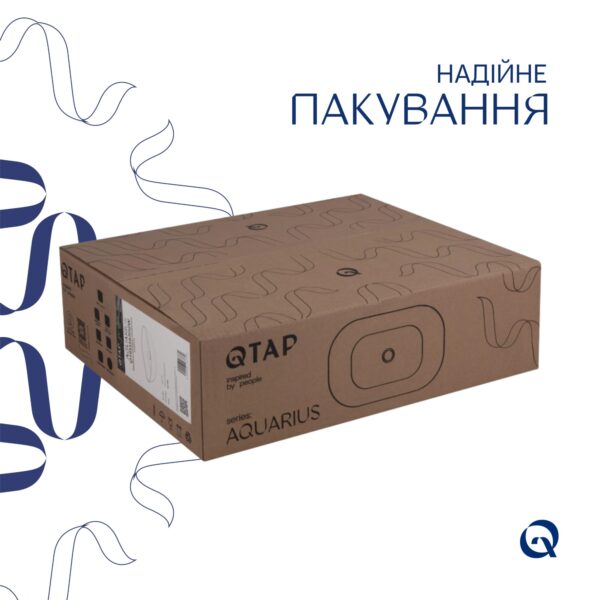 Комплект Qtap Aquarius: Раковина накладна прамокутна 470x380x120 мм White + Донний клапан PU02 Комплект Qtap Aquarius: Раковина накладна прамокутна 470x380x120 мм White + Донний клапан PU02