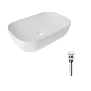 Комплект Qtap Robin: Раковина накладна прамокутна 600x390x150 мм White + Донний клапан PU02 Комплект Qtap Robin: Раковина накладна прамокутна 600x390x150 мм White + Донний клапан PU02