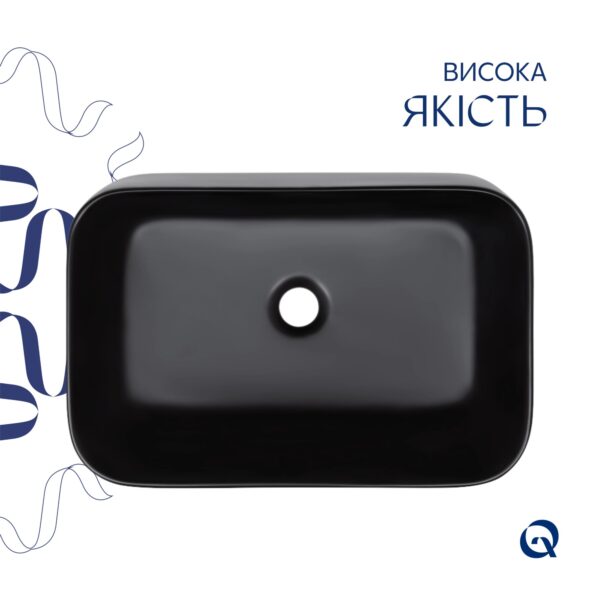 Комплект Qtap Scorpio: Раковина накладна прамокутна 550х390х120 мм Matt Black + Донний клапан PU03 Комплект Qtap Scorpio: Раковина накладна прамокутна 550х390х120 мм Matt Black + Донний клапан PU03