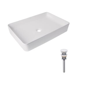 Комплект Qtap Tern: Раковина накладна прамокутна 600x400x110 мм WHITE + Донний клапан PU02 Комплект Qtap Tern: Раковина накладна прамокутна 600x400x110 мм WHITE + Донний клапан PU02