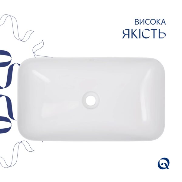 Комплект Qtap Tern: Раковина накладна прамокутна 610x350x135 мм WHITE + Донний клапан PU02 Комплект Qtap Tern: Раковина накладна прамокутна 610x350x135 мм WHITE + Донний клапан PU02