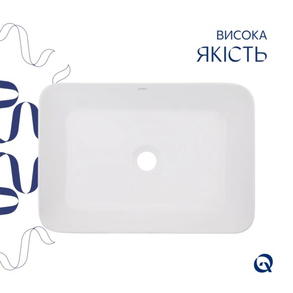 Комплект Qtap Virgo: Раковина накладна прамокутна 490х350х110 мм White + Донний клапан PU02 Комплект Qtap Virgo: Раковина накладна прамокутна 490х350х110 мм White + Донний клапан PU02