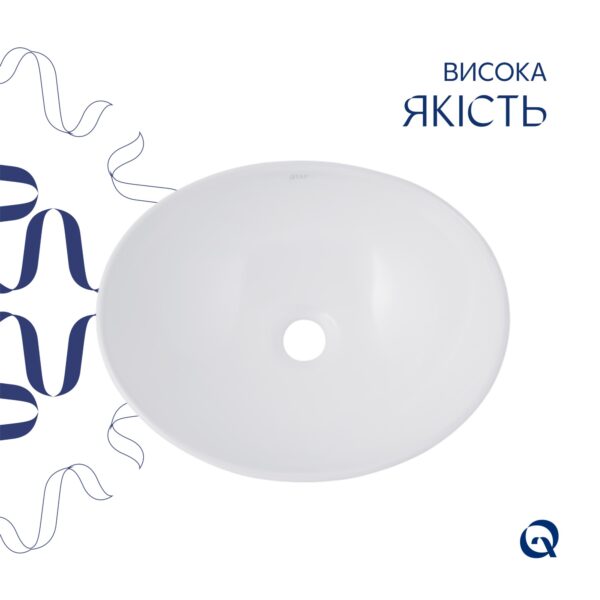 Комплект Qtap Dove: Раковина накладна овальна 415x340x140 мм White + Донний клапан PU02 Комплект Qtap Dove: Раковина накладна овальна 415x340x140 мм White + Донний клапан PU02