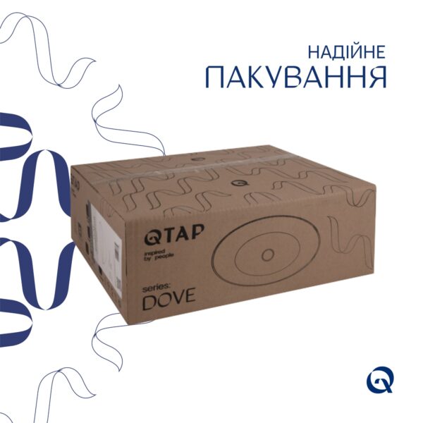Комплект Qtap Dove: Раковина накладна овальна 415x340x140 мм White + Донний клапан PU02 Комплект Qtap Dove: Раковина накладна овальна 415x340x140 мм White + Донний клапан PU02