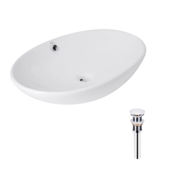 Комплект Qtap Dove: Раковина накладна овальна 635x420x150 мм White + Донний клапан PU02O Комплект Qtap Dove: Раковина накладна овальна 635x420x150 мм White + Донний клапан PU02O
