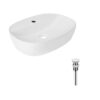 Комплект Qtap Scorpio: Раковина накладна овальна 500x380x120 мм White + Донний клапан PU02 Комплект Qtap Scorpio: Раковина накладна овальна 500x380x120 мм White + Донний клапан PU02