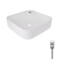 Комплект Qtap Stork: Раковина накладна квадратна 430x430x125 мм White + Донний клапан PU02