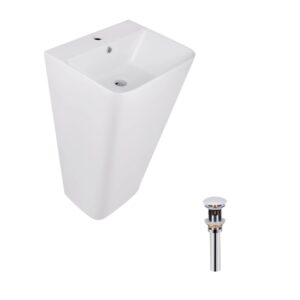 Комплект Qtap Tern: Раковина напольна моноблок 440х380х830 мм White + Донний клапан PU02O Комплект Qtap Tern: Раковина напольна моноблок 440х380х830 мм White + Донний клапан PU02O