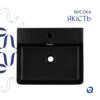Комплект Qtap Nando LT: Раковина підвісна прамокутна 500х420х130 мм Matt Black + Донний клапан PU03O Комплект Qtap Nando LT: Раковина підвісна прамокутна 500х420х130 мм Matt Black + Донний клапан PU03O