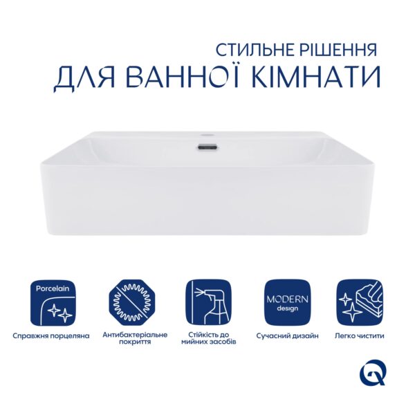 Комплект Qtap Nando LT: Раковина підвісна прамокутна 610х420х140 мм White + Донний клапан PU02O Комплект Qtap Nando LT: Раковина підвісна прамокутна 610х420х140 мм White + Донний клапан PU02O