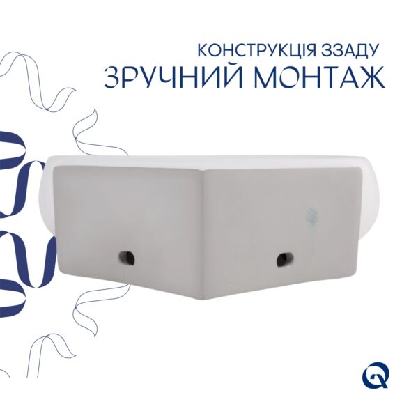 Комплект Qtap Leo N: Раковина підвісна угловая овальна 380x360x130 мм WHITE + Донний клапан PU02O Комплект Qtap Leo N: Раковина підвісна угловая овальна 380x360x130 мм WHITE + Донний клапан PU02O