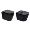 Комплект Qtap Scorpio Matt Black 2 в 1: унітаз підвісний Ultra Quiet QT14332380AMB + біде підвісне QT1455053FMB Комплект Qtap Scorpio Matt Black 2 в 1: унітаз підвісний Ultra Quiet QT14332380AMB + біде підвісне QT1455053FMB