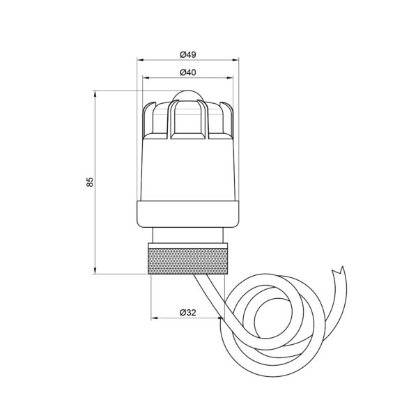 Термоголовка Thermo Alliance Standart М30х1,5 (30-70℃) з виносним датчиком TAS34170 Термоголовка Thermo Alliance Standart М30х1,5 (30-70℃) з виносним датчиком TAS34170