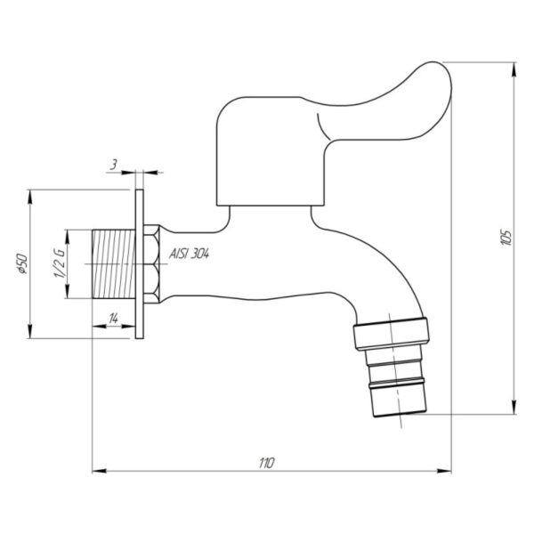 Кран кульовий для поливу Thermo Alliance Standart 1/2" нерж. TAS348W15SS Кран кульовий для поливу Thermo Alliance Standart 1/2" нерж. TAS348W15SS