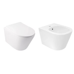 Комплект Qtap Swan 2 в 1: унітаз підвісний Rimless + біде підвісне Комплект Qtap Swan 2 в 1: унітаз підвісний Rimless + біде підвісне