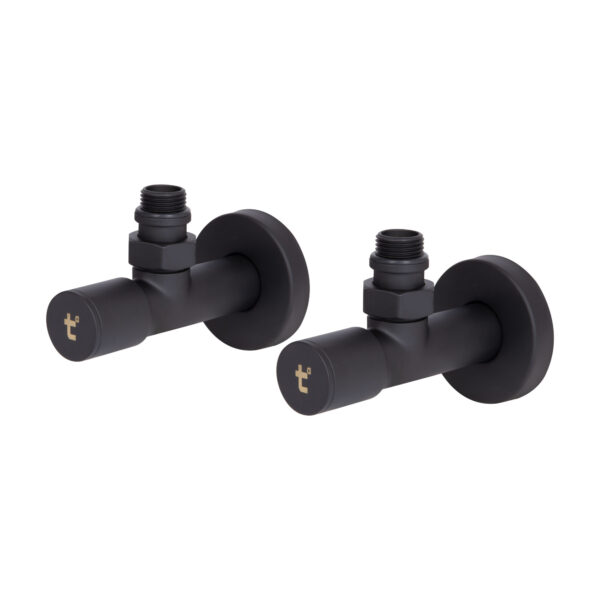 Комплект кранів Thermo Alliance Standart 1/2" З для рушникосушарки кутовий чорний SF395W15B