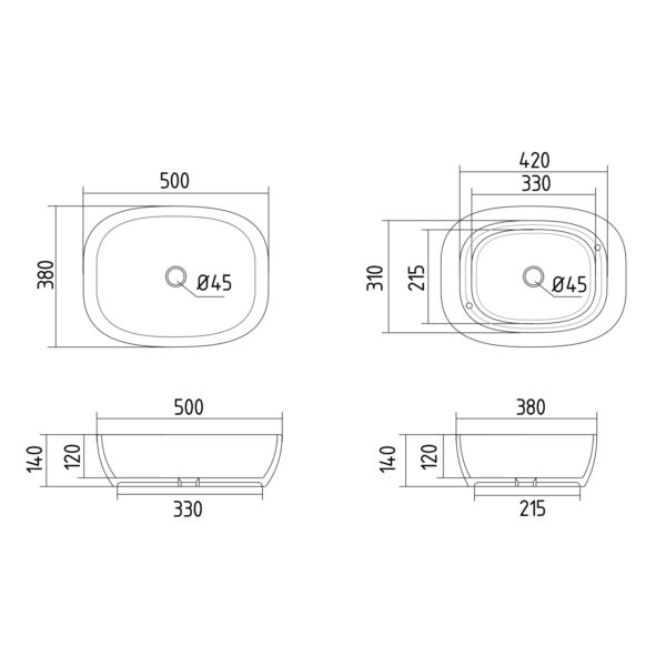Раковина-чаша Qtap Cardinal 500х380х140 мм White QT04116302W